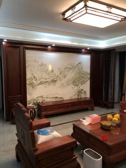 優(yōu)山美域中式背景墻效果圖