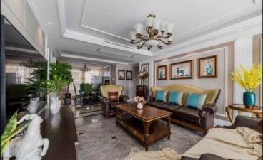 昊元上品美式客廳效果圖