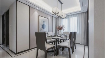 華源·尚源貝閣(建設(shè)中)新中式餐廳效果圖