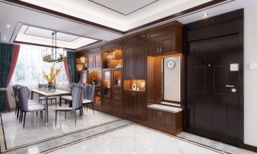 奧正誠(chéng)園新中式餐廳效果圖