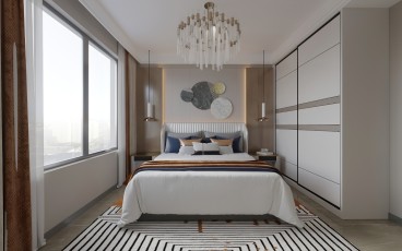 淄博碧桂園現(xiàn)代簡(jiǎn)約臥室效果圖