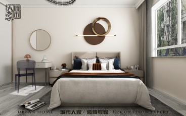 牡丹江金邸公館現(xiàn)代簡(jiǎn)約臥室效果圖
