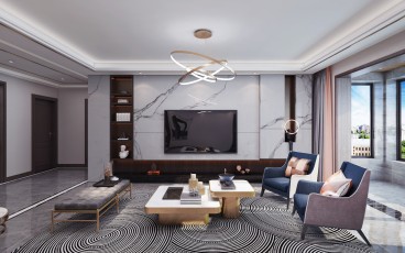 海東慢城(建設中)現(xiàn)代簡約客廳效果圖