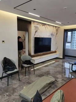 蘭石·豪布斯卡珍園現(xiàn)代輕奢客廳效果圖