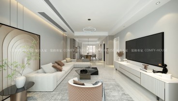 京九星港現(xiàn)代簡(jiǎn)約客廳效果圖