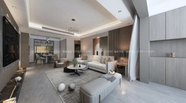菏泽绿地观天下营销中心现代简约客厅效果图