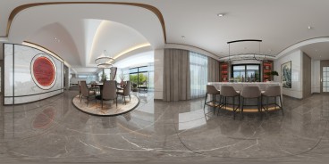 長怡花園新中式餐廳效果圖