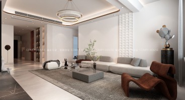 當代城現代簡約客廳效果圖