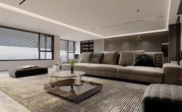 中建·河風(fēng)印月現(xiàn)代簡約客廳效果圖