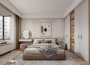智興家園(西區(qū))現(xiàn)代簡約臥室效果圖