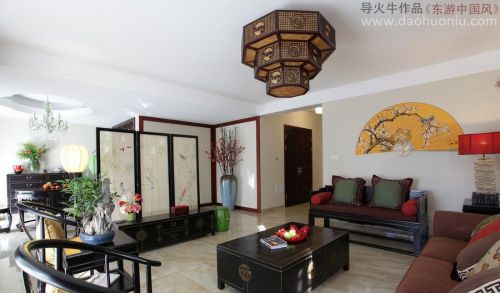 中式風(fēng)格客廳屏風(fēng)隔斷效果圖