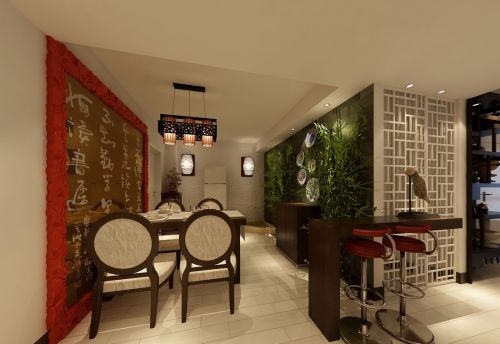 中式古典餐廳創(chuàng)意背景墻