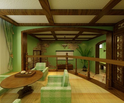 小戶型美式鄉(xiāng)村餐廳吊頂美圖