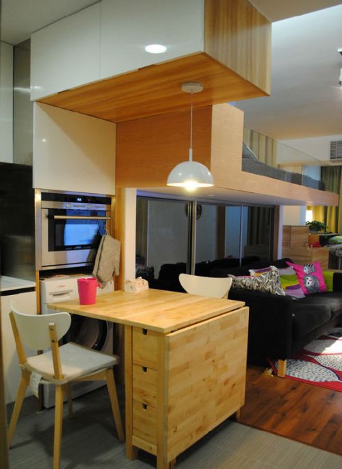 家庭實(shí)木餐廳吧臺(tái)效果圖