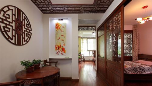 中式風(fēng)格餐廳臥室隔斷裝修效果圖
