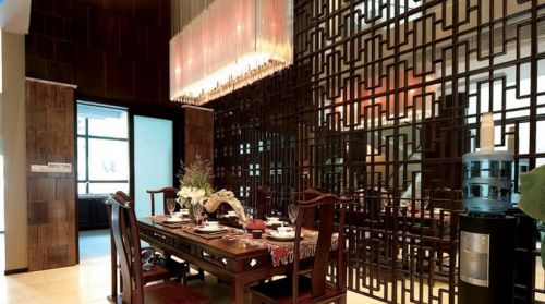 中式風(fēng)格餐廳吊頂隔斷裝修效果圖