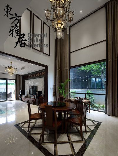 中式餐廳吊頂效果圖大全