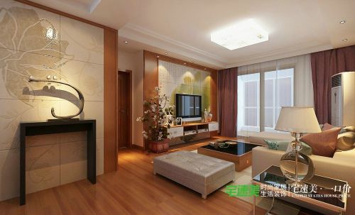 白金灣新中式風(fēng)格新中式客廳裝修效果圖