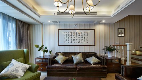 奢侈貴氣情調(diào)168平美式休閑復(fù)式客廳美圖