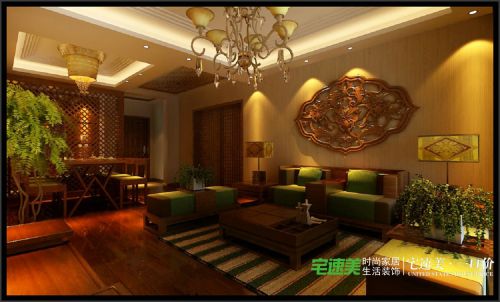 178平混搭中式中式古典客廳美圖