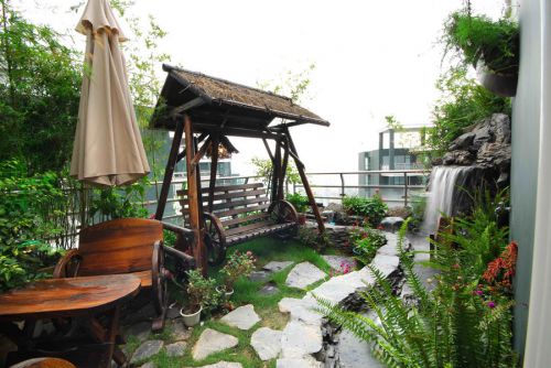 中式休閑花園設計裝潢2016