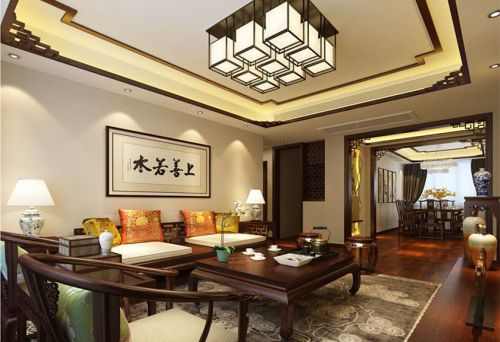 中式風(fēng)格四居室客廳沙發(fā)裝修效果圖大全