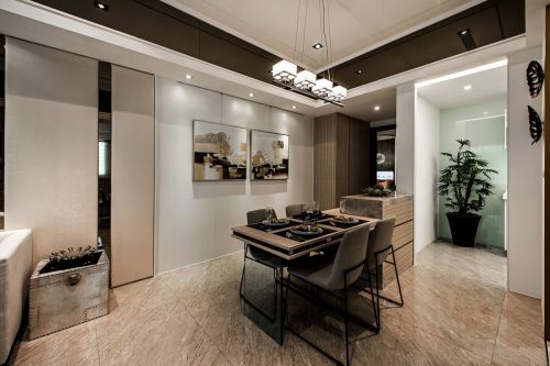 精致時尚現(xiàn)代風格餐廳燈具裝修實景圖