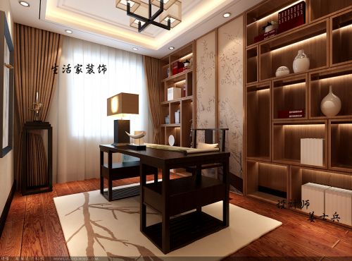現(xiàn)代簡(jiǎn)約三居室書房書架裝修效果圖欣賞
