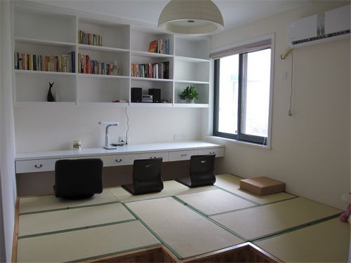 現代簡約二居室書房書架裝修效果圖大全