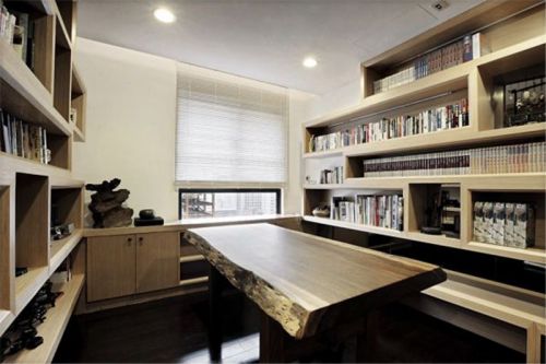 現(xiàn)代簡約五居室書房書架裝修圖片