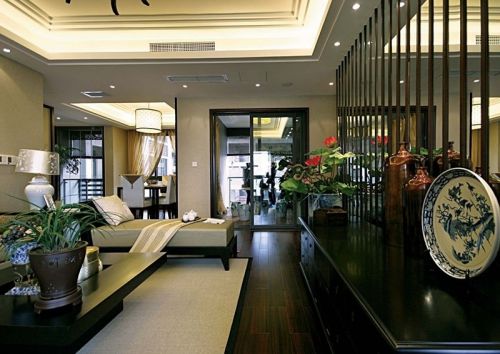 黑色雅致新古典風(fēng)格客廳美圖欣賞