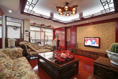 中式新古典客廳裝修效果圖