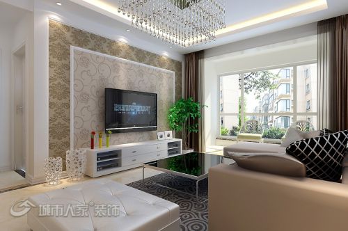 現(xiàn)代簡約風(fēng)格客廳背景墻電視背景墻裝修效果展示
