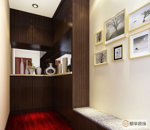 中式中式風(fēng)格新中式玄關(guān)吊頂玄關(guān)柜效果圖