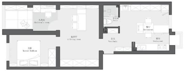 套内60㎡，去客厅化设计，全屋简约通透，一家三口住太舒适了