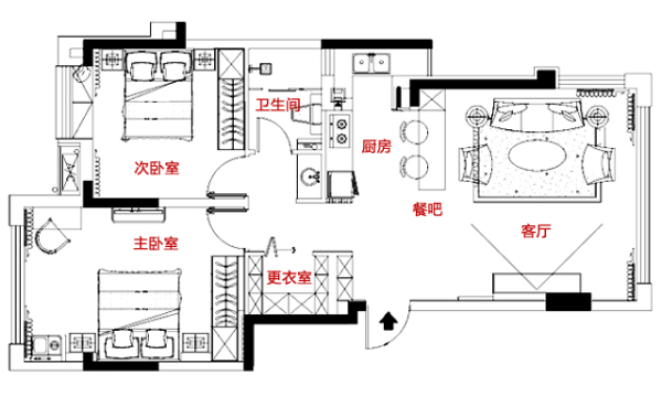 98平两居室,轻奢新美式,时尚摩登,年轻人好喜欢