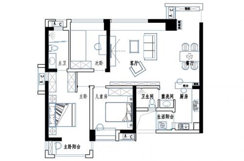 90平北歐風(fēng)格小三室裝修 永不過時(shí)的時(shí)尚