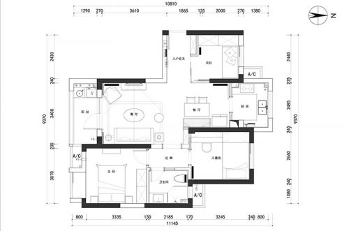 95平北歐風(fēng)格小公寓裝修 清新色彩家