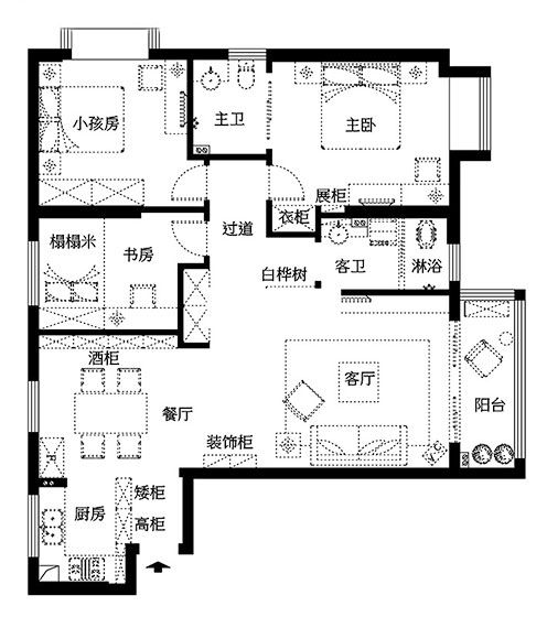 119㎡現(xiàn)代簡約設計圖片  清爽至美