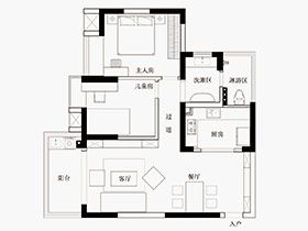 80平美式風(fēng)格兩居室裝修 小戶型也要精致