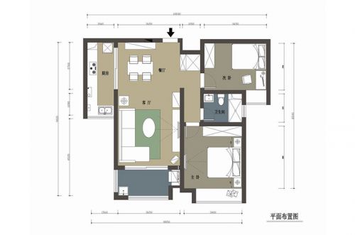 98平北歐宜家風(fēng)格兩室兩廳裝修 清新自然