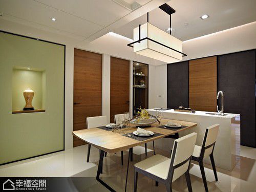 兩戶(hù)打通出綠意簡(jiǎn)約生活