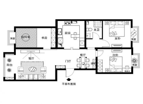 夏威夷南岸120平米三居現(xiàn)代風格