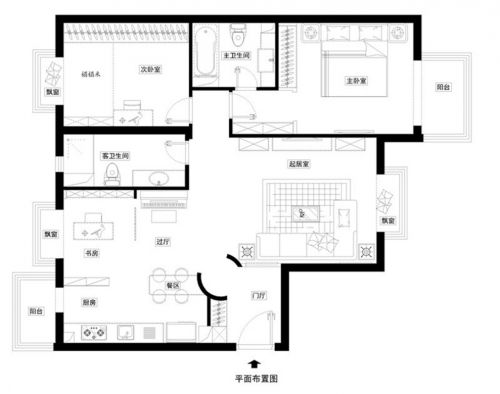 東恒時代100平米三居現(xiàn)代風格