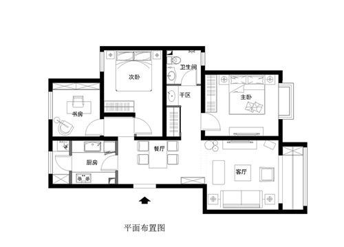 海淀六里屯老房110平三居換新顏，明亮溫馨