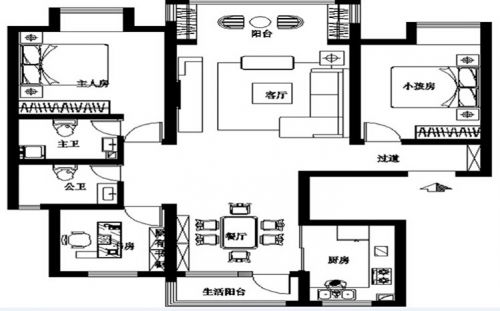 閱海萬(wàn)家140平新中式風(fēng)格，美麗的港灣