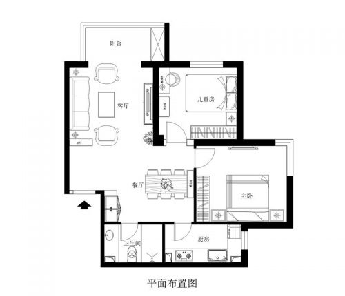 12.4萬打造朝陽現(xiàn)代城94平現(xiàn)代奢華簡歐三口之家