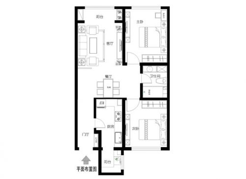 小奢華融澤嘉園85平米現(xiàn)代兩居室