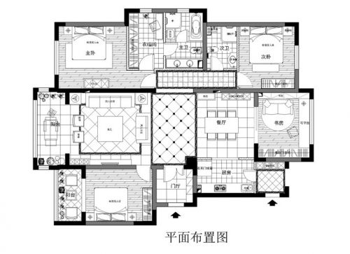 19.5萬打造旭輝御府155平米簡約中式五口之家