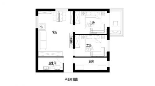 夏威夷南岸88平米現(xiàn)代實(shí)用兩居婚房